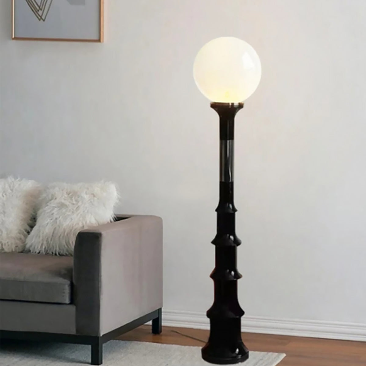 Retro Ball Floor Lamp | 90s French Design, Corded Light