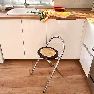French Rattan Chair – Folding Dining Seat With Durable Woven Design