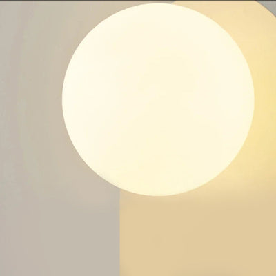 Glass Ball Wall Lamp - Modern Metal Plate Fixture