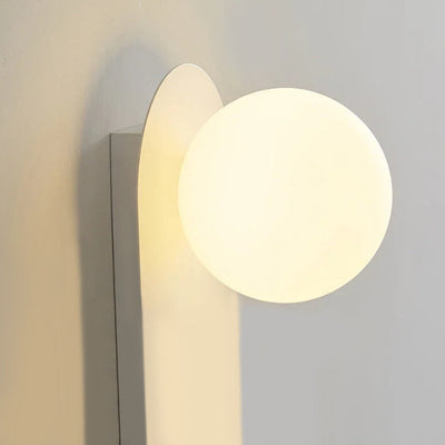 Glass Ball Wall Lamp - Modern Metal Plate Fixture