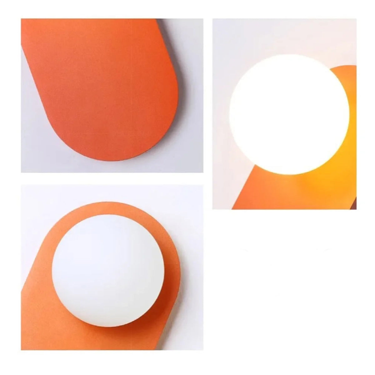Glass Ball Wall Lamp - Modern Metal Plate Fixture