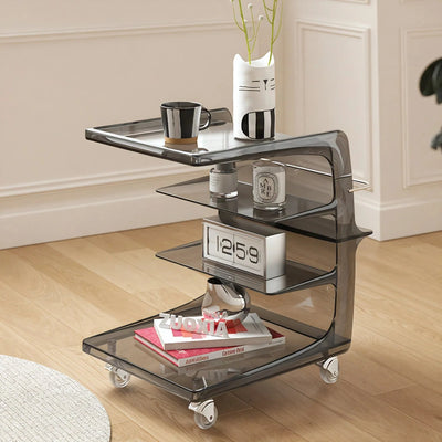 GLOSSY GLIDE | Contemporary Multi-Tier Organizer Cart