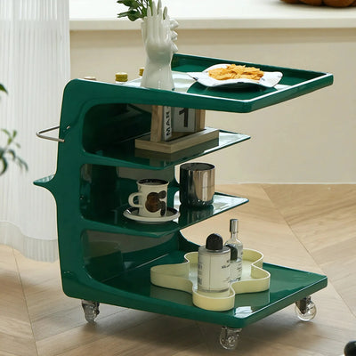 GLOSSY GLIDE | Contemporary Multi-Tier Organizer Cart