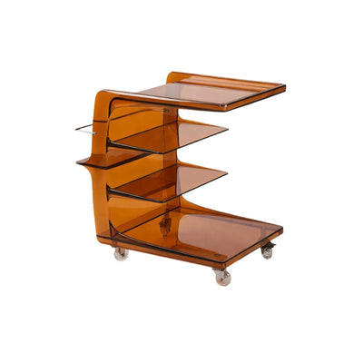 GLOSSY GLIDE | Contemporary Multi-Tier Organizer Cart