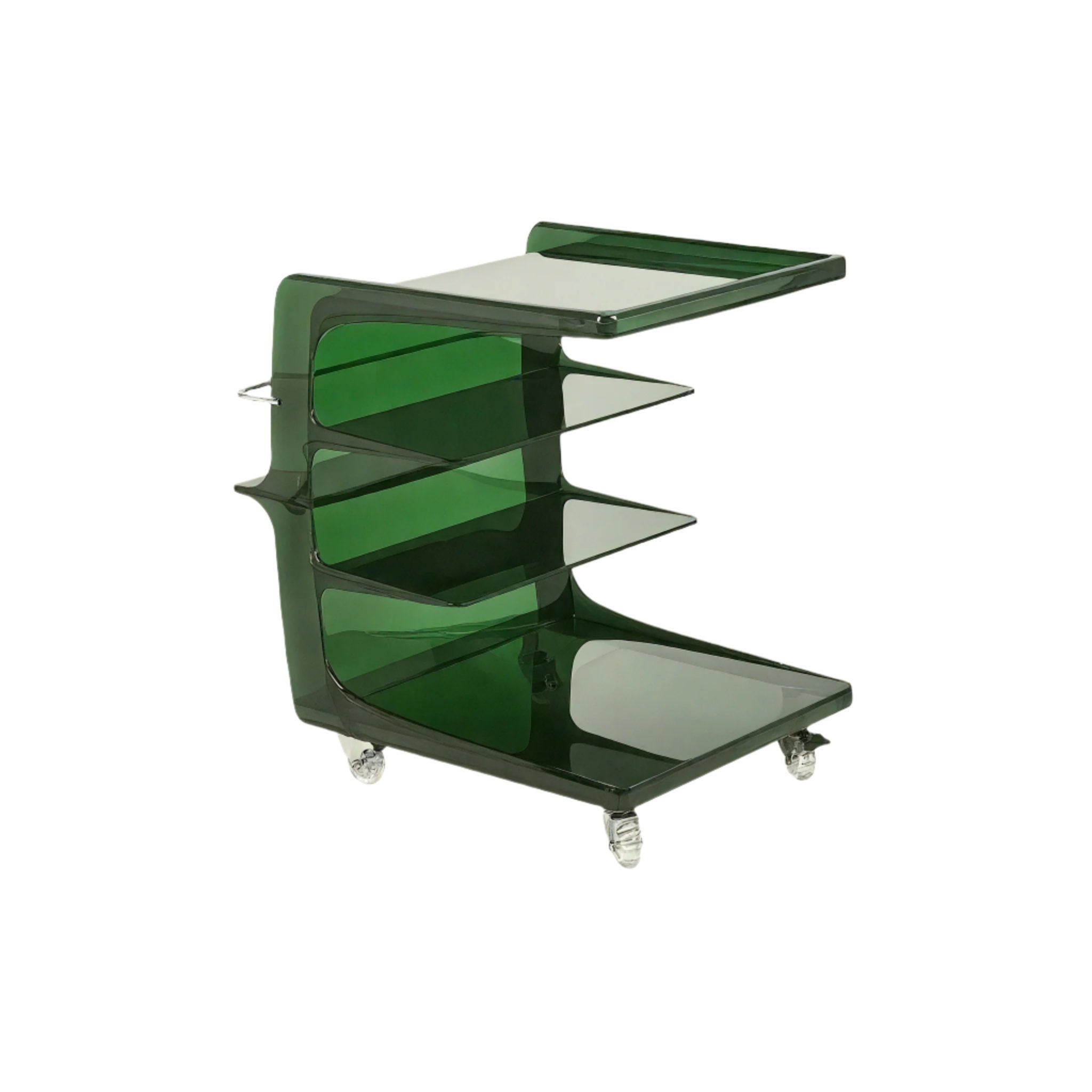 GLOSSY GLIDE | Contemporary Multi-Tier Organizer Cart