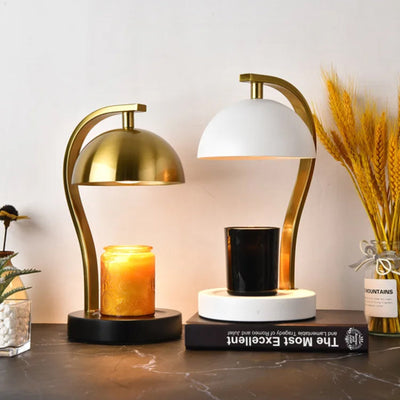Golden Candle Warmer - Retro Curved Bar Stand Metal Lamp