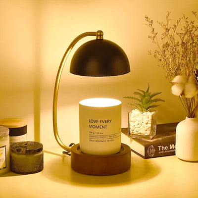 Golden Candle Warmer - Retro Dome Stand, Adjustable Timer