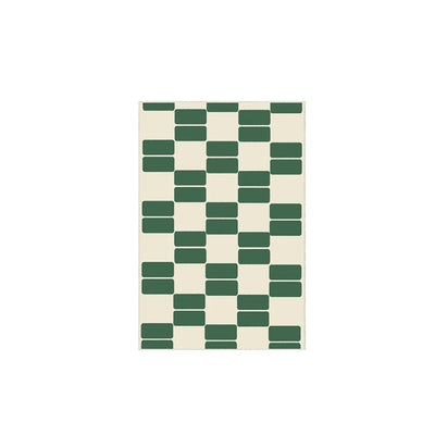 Green Retro Area Rug - French Patterned Carpet