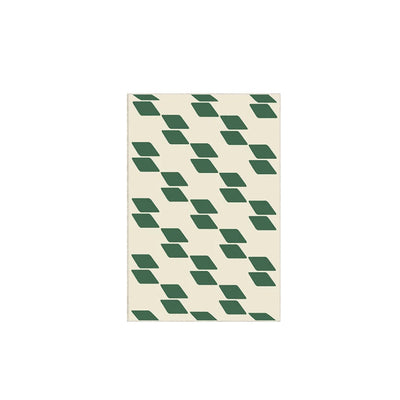 Green Retro Area Rug - French Patterned Carpet
