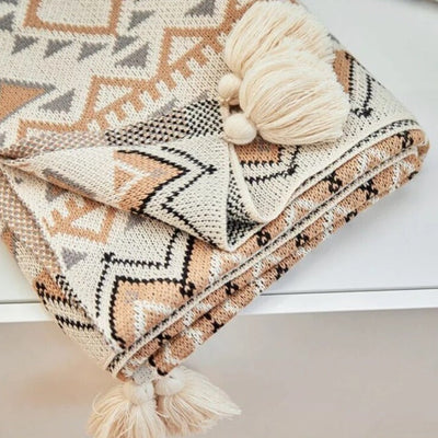 Navajo Throw Blanket - Retro Southwest Cozy Fleece 51x79 Inch