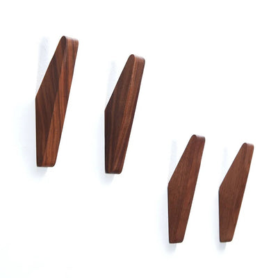 Wooden Wall Hanger - Angular Solid Wood Hook