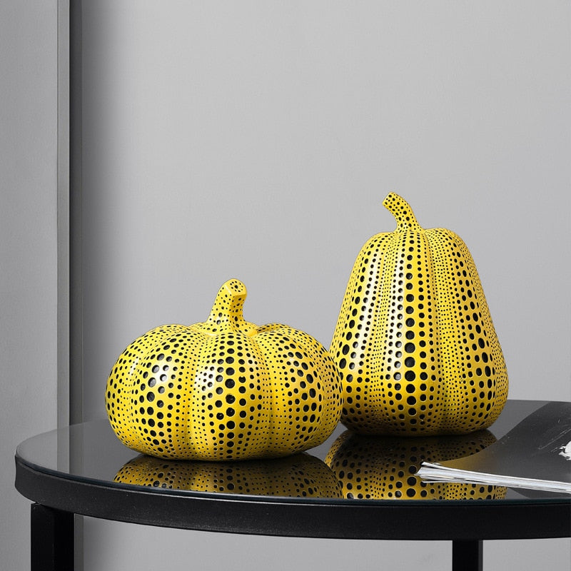 Kusama Pumpkin Sculpture - Artistic Pumpkin Statue