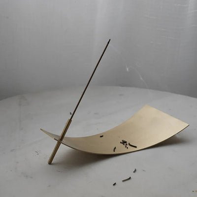 Bronze Incense Holder - Nordic Metal Tray 6x3"