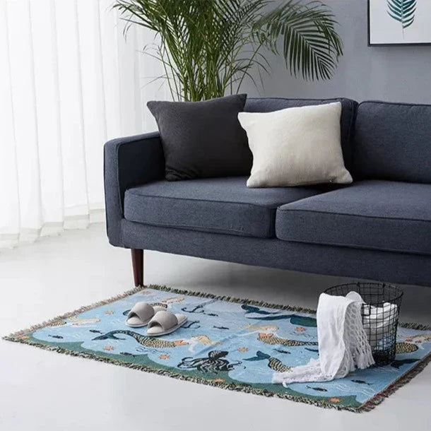 Mermaid Throw Blanket - Plush Cozy Sea Pattern
