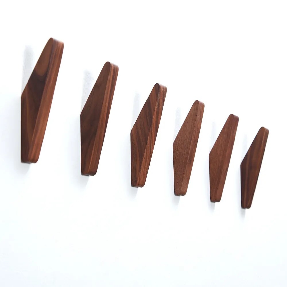 Wooden Wall Hanger - Angular Solid Wood Hook