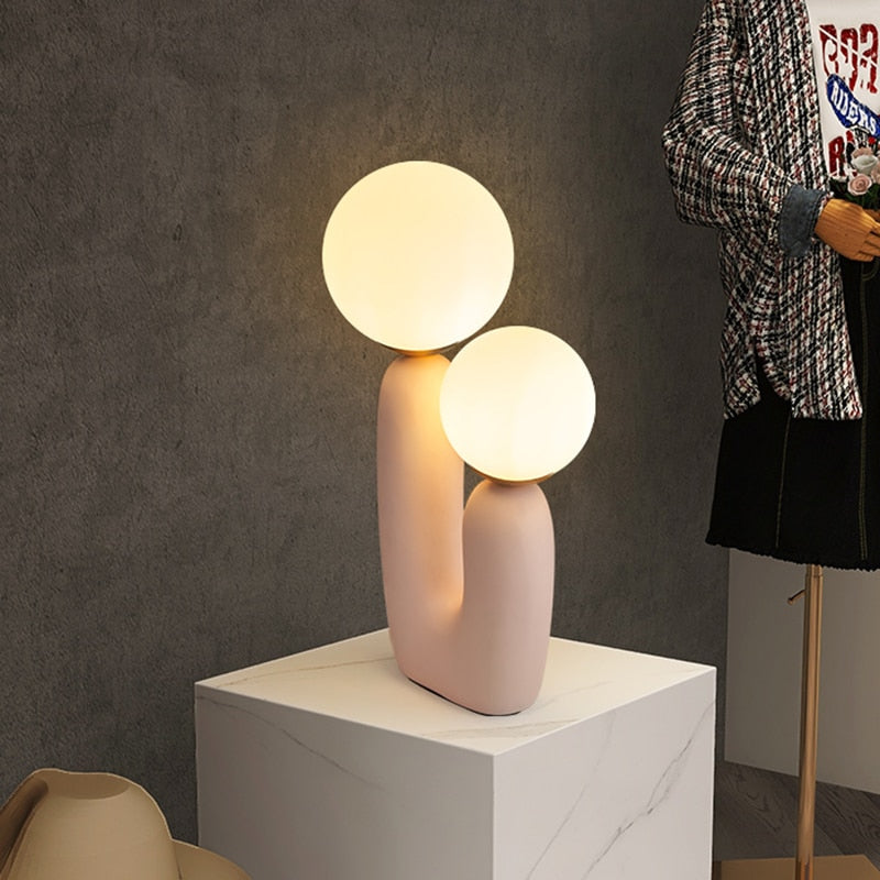 Organic Twin Ball Lamp – Modern Table Lighting