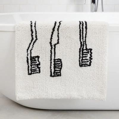 Handcrafted Bath Mat – Toothbrush Design Rug