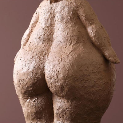 Curvy Yoga Sculpture - Resin Female Figurine Art
