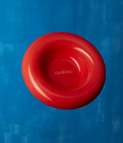 Red ceramic bowl