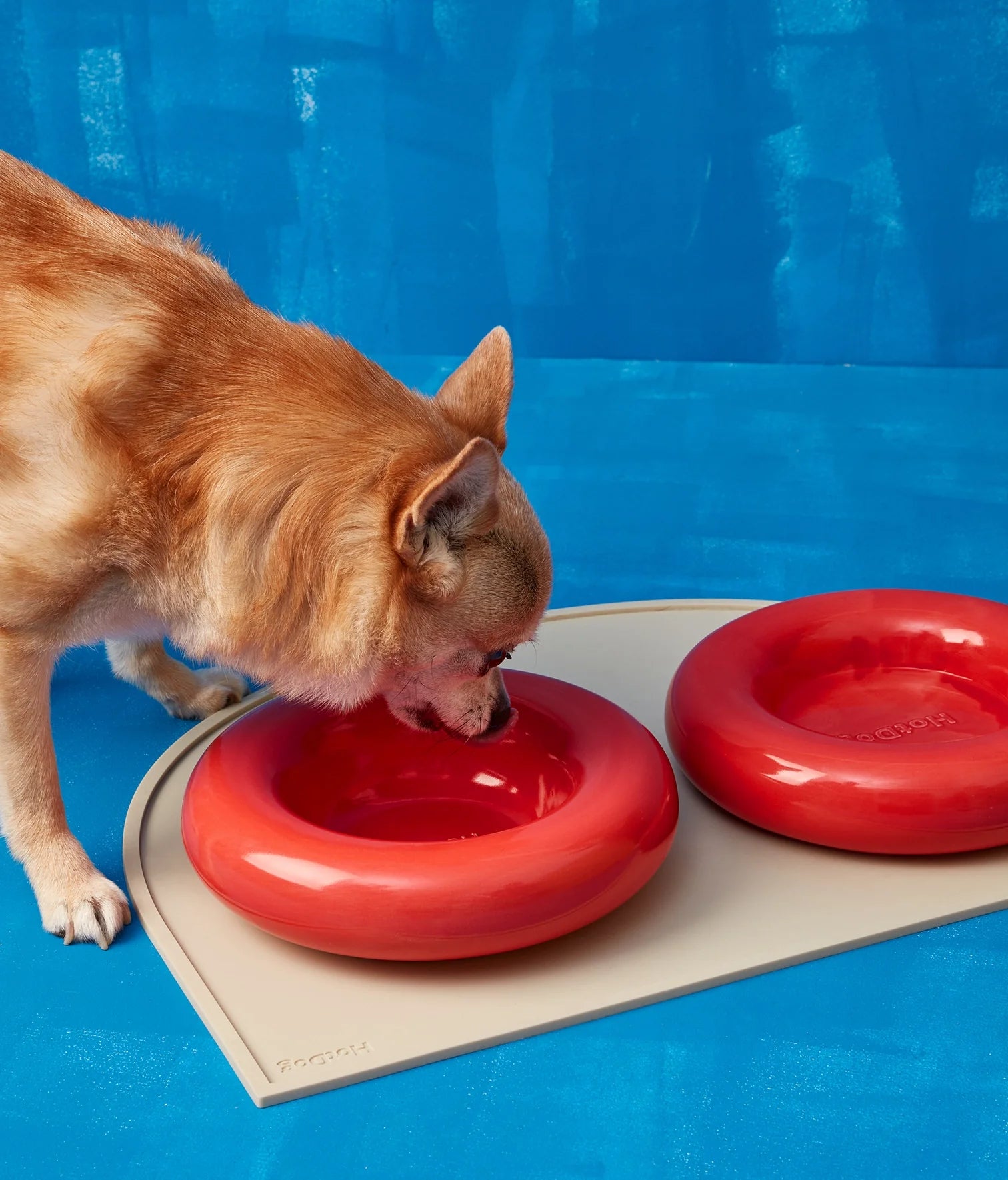 Red ceramic bowl