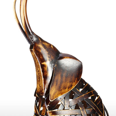 Metal Elephant Sculpture - Woven Metal Art Decor