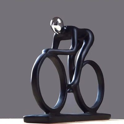 Cyclist Figurine Sculpture - Handcrafted Resin Bike Statue