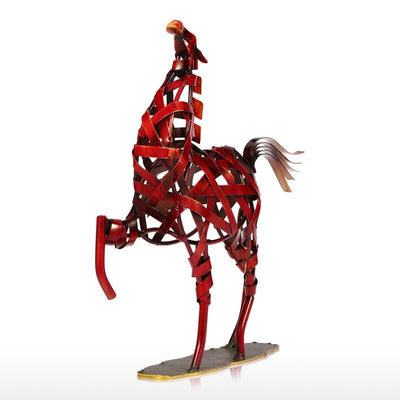 Iron Horse Statue – Braided Metal Sculpture Decor