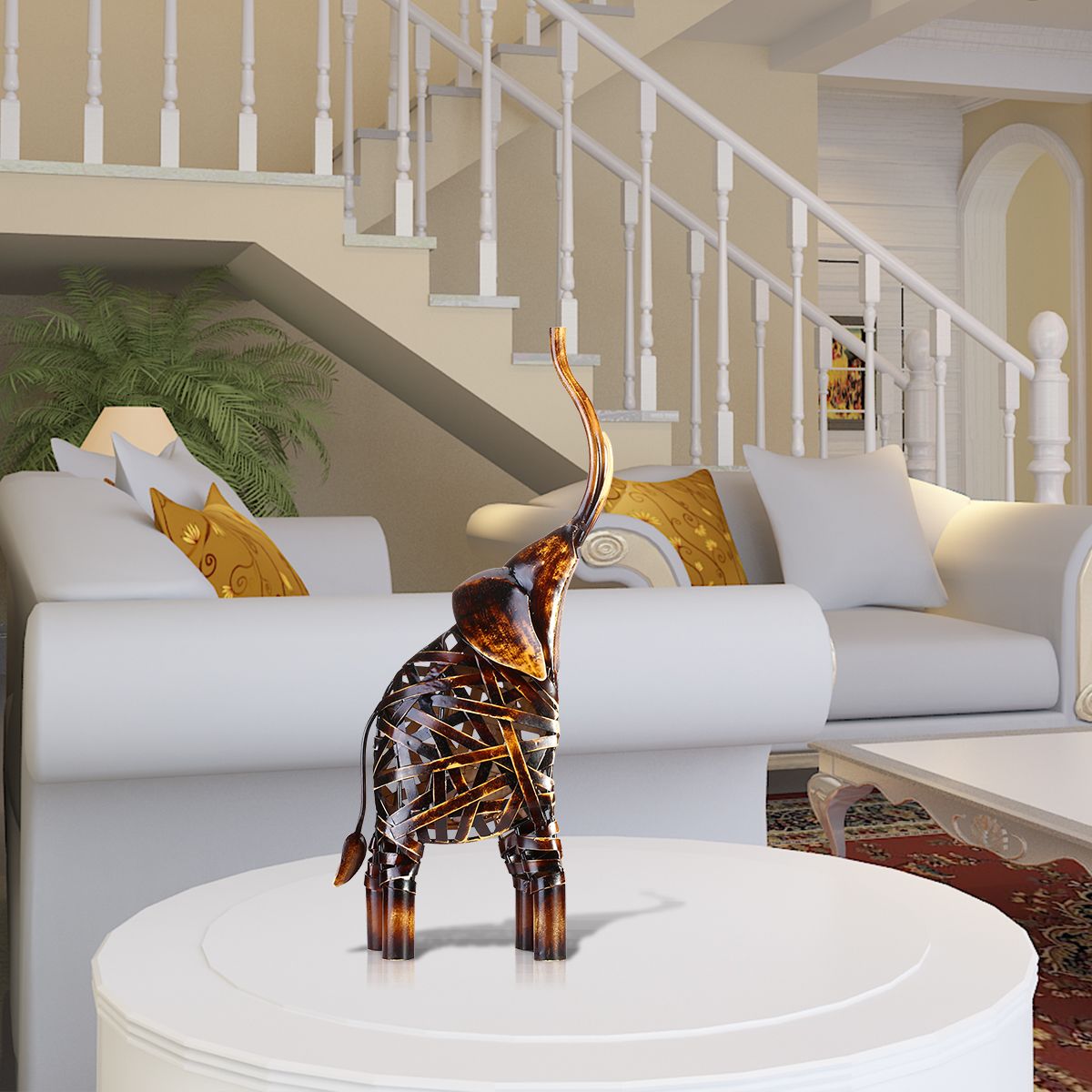 Metal Elephant Sculpture - Woven Metal Art Decor