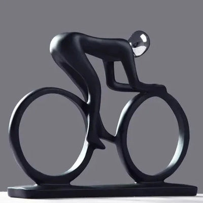 Cyclist Figurine Sculpture - Handcrafted Resin Bike Statue