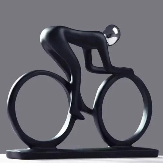 Cyclist Figurine Sculpture - Handcrafted Resin Bike Statue