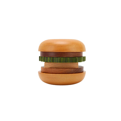 Wooden Burger Coasters - Magnetic Drink Set