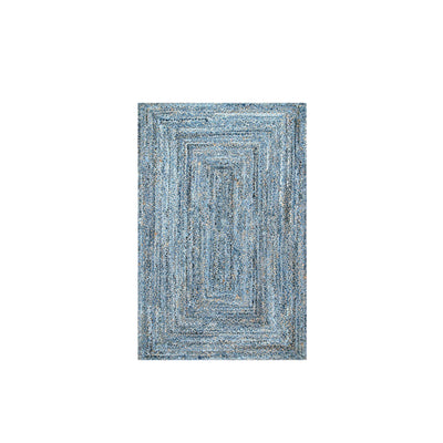 Hand Braided Jute Rug - Denim Area Rug, Eco Friendly & Durable