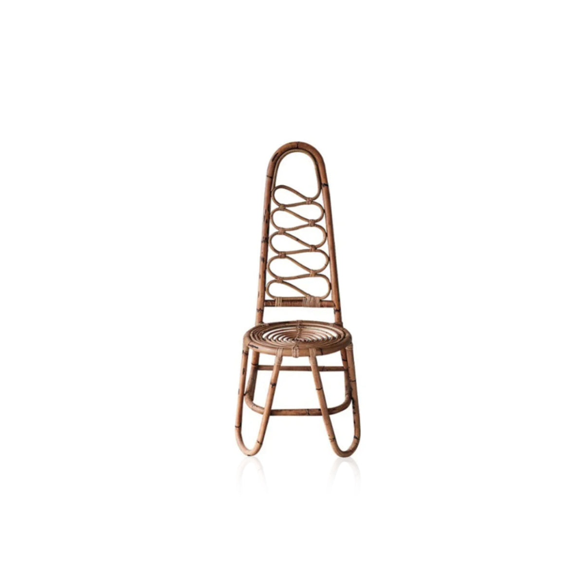 Japanese Rattan Chair – Handcrafted High Back Wood & Rattan Seating