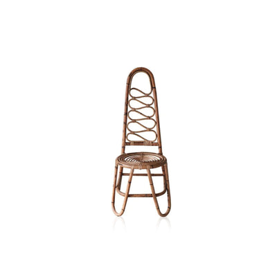 Japanese Rattan Chair – Handcrafted High Back Wood & Rattan Seating
