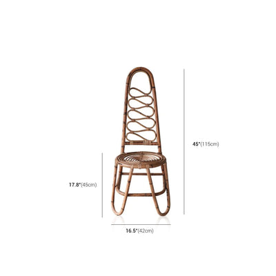 Japanese Rattan Chair – Handcrafted High Back Wood & Rattan Seating