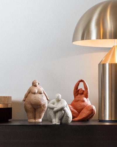 Curvy Yoga Sculpture - Resin Female Figurine Art