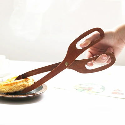 Wooden Kitchen Clip - Heat Resistant Tongs 9.8"