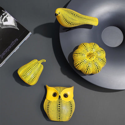 Kusama Pumpkin Sculpture - Artistic Pumpkin Statue