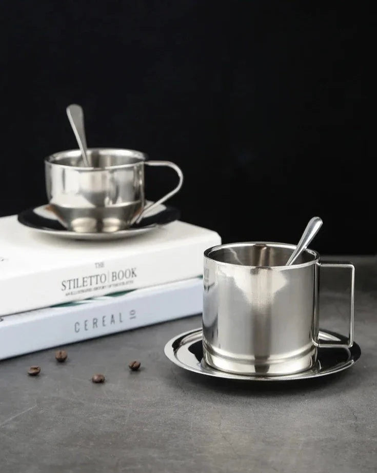 Thermal Tea Set - Stainless Steel Mug & Spoon