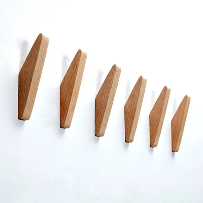 Wooden Wall Hanger - Angular Solid Wood Hook