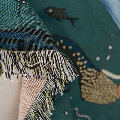 Mermaid Throw Blanket - Plush Cozy Sea Pattern