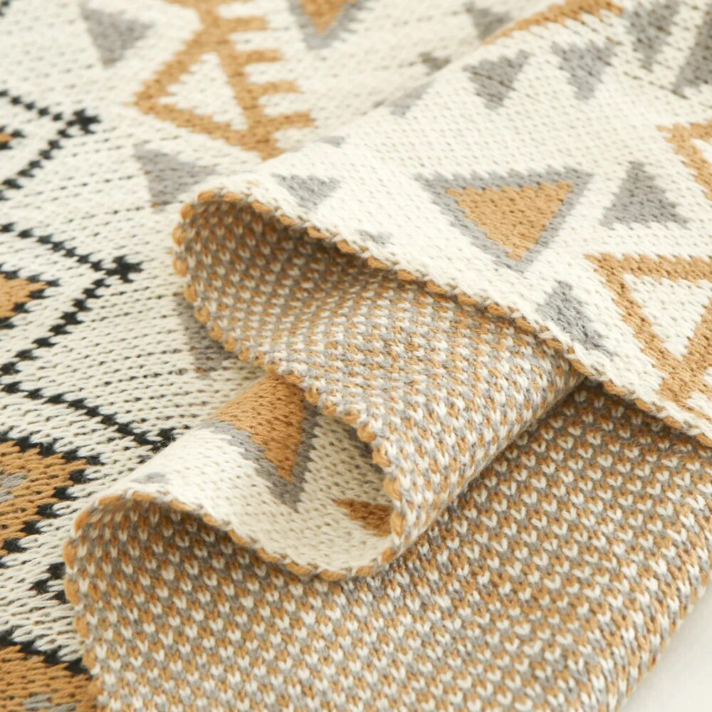 Navajo Throw Blanket - Retro Southwest Cozy Fleece 51x79 Inch