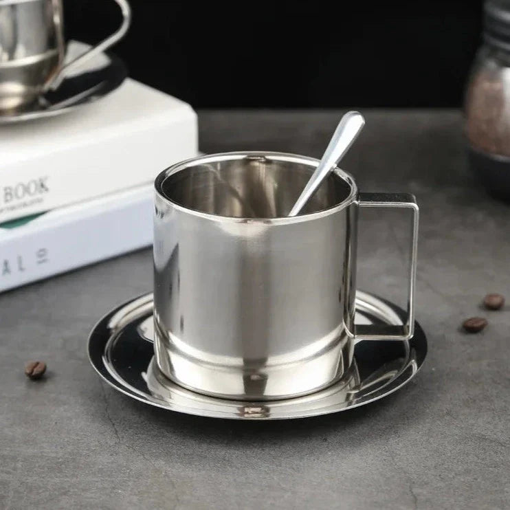 Thermal Tea Set - Stainless Steel Mug & Spoon