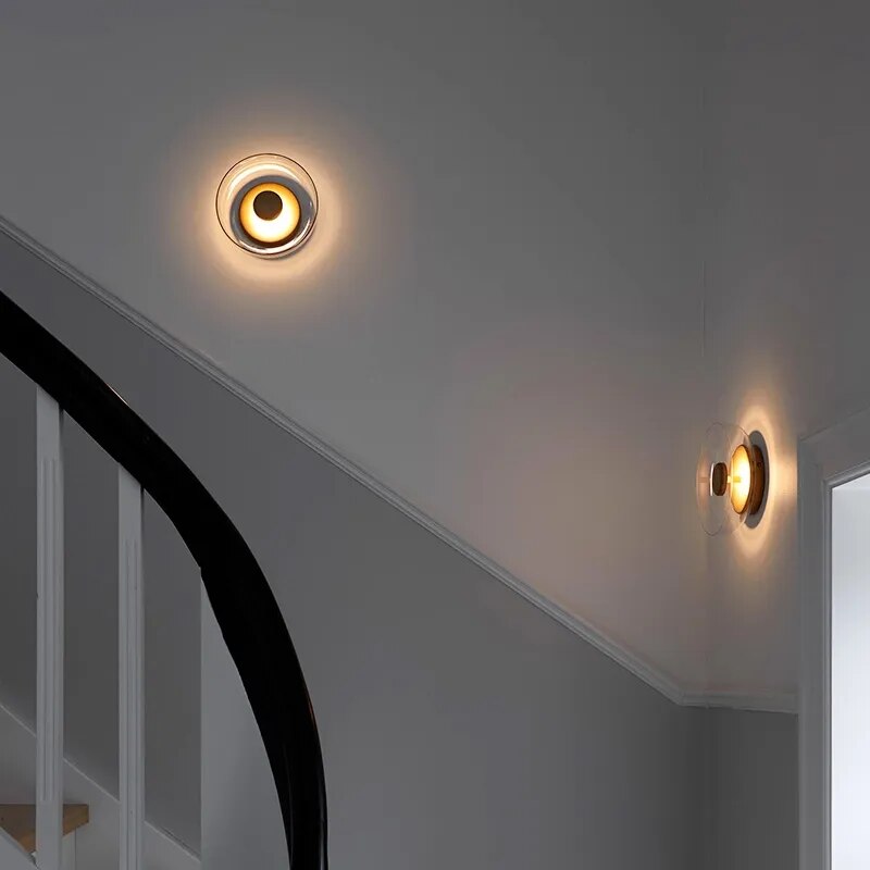 Glass Bowl Wall Lamp | Minimalist Warm White Wall Light