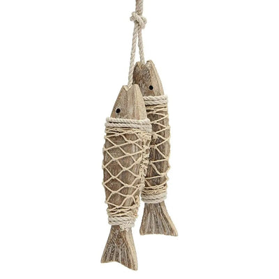 Mediterranean Wooden Fish - Handcrafted Nautical Wall Decor 7.9"