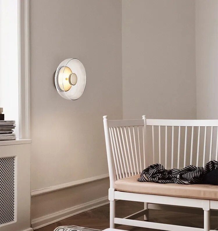 Glass Bowl Wall Lamp | Minimalist Warm White Wall Light