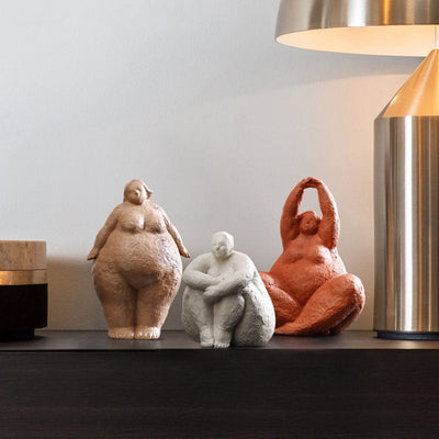 Curvy Yoga Sculpture - Resin Female Figurine Art