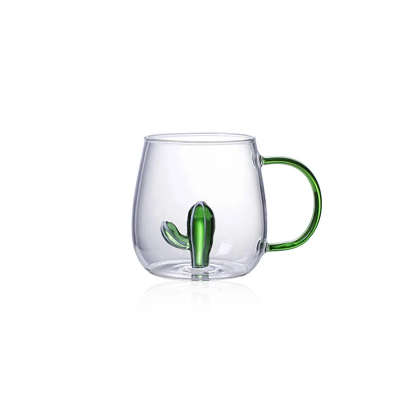 Borosilicate Glass Mug - 3D Animal Design, Color Handle