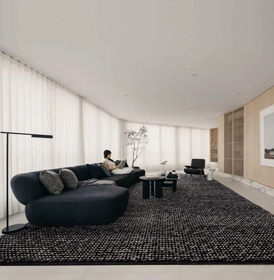 Hand Woven Wool Rug - Indian Pebble Area Carpet