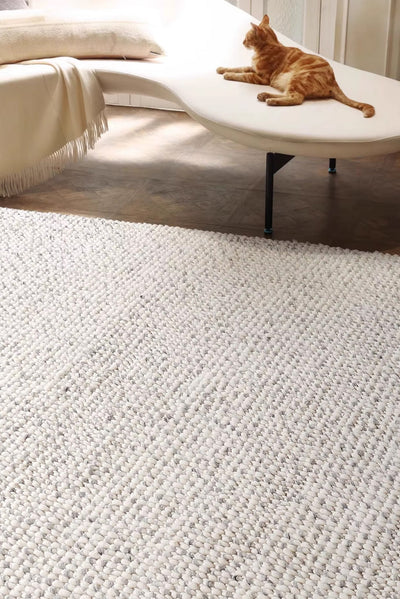 Hand Woven Wool Rug - Indian Pebble Area Carpet